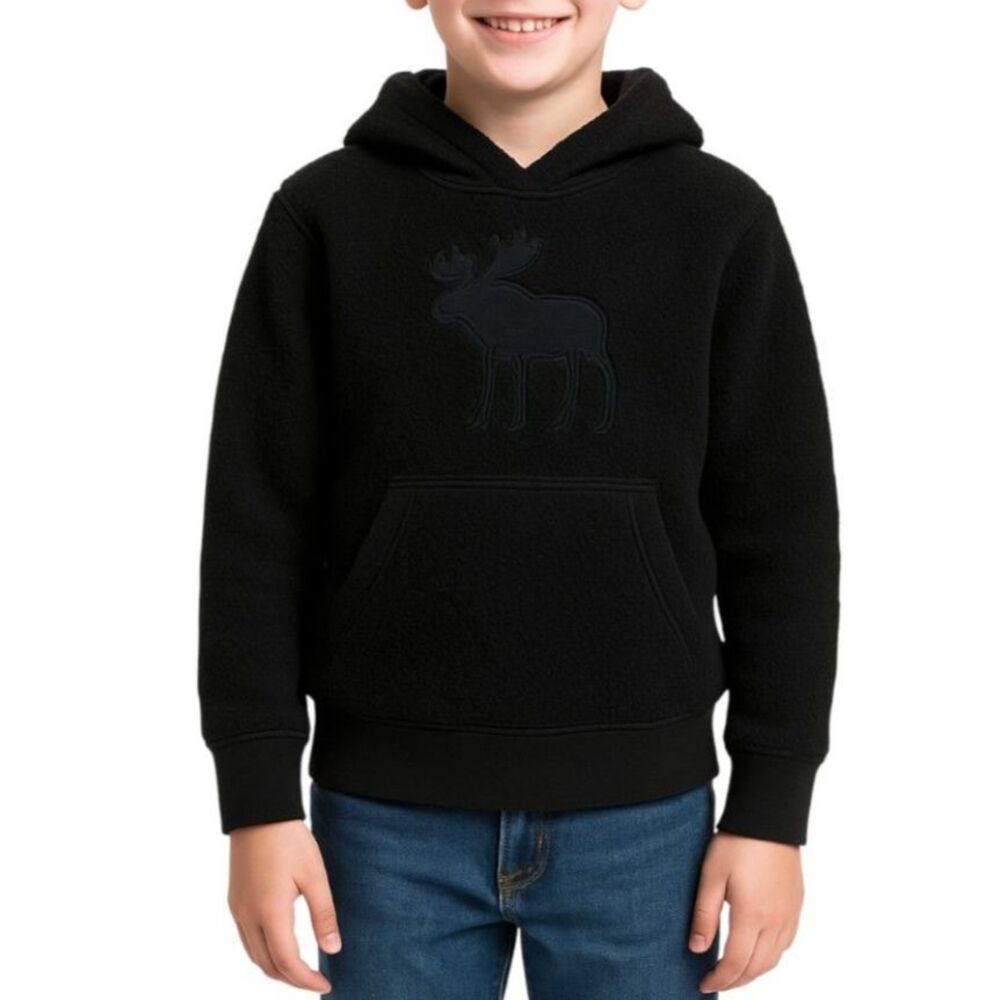 Abercrombie Kids Sherpa Moose Logo Hoodie | Size 11/12